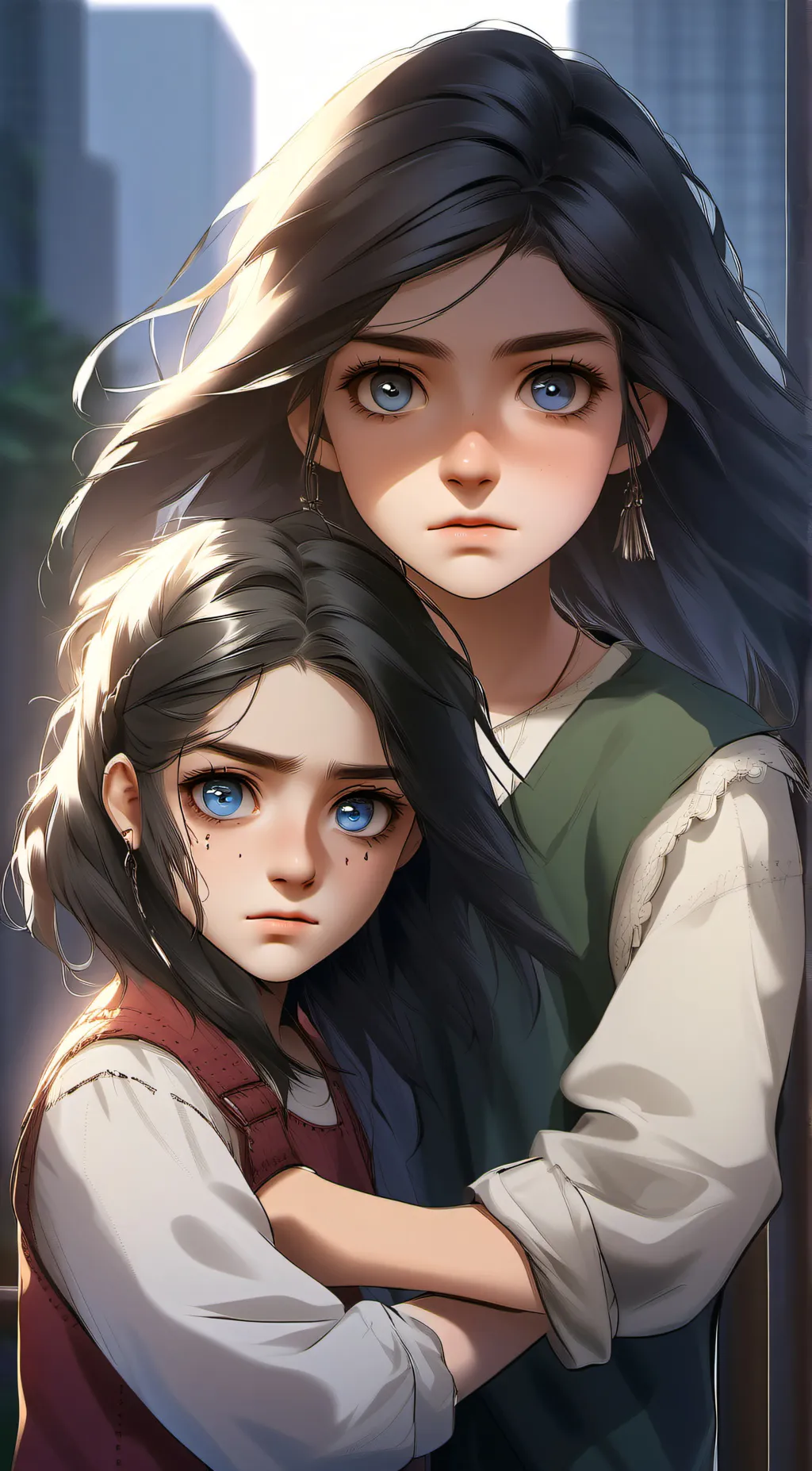 ai character: Mia and Emma background