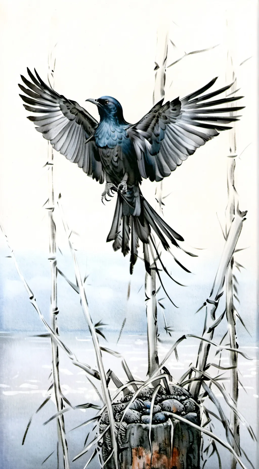 ai character: black bird  background