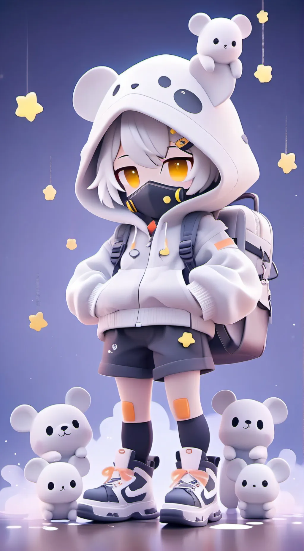 ai character: Ella🤍bear background