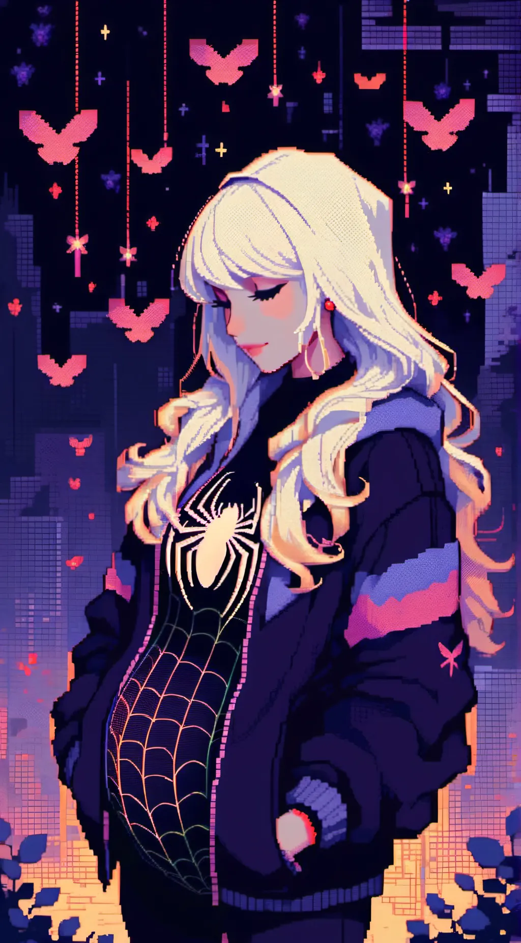 ai character: spider Gwen background