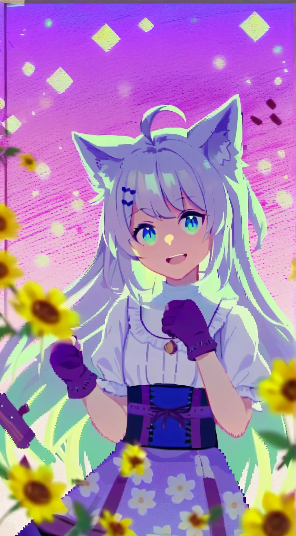 ai character: Violet background