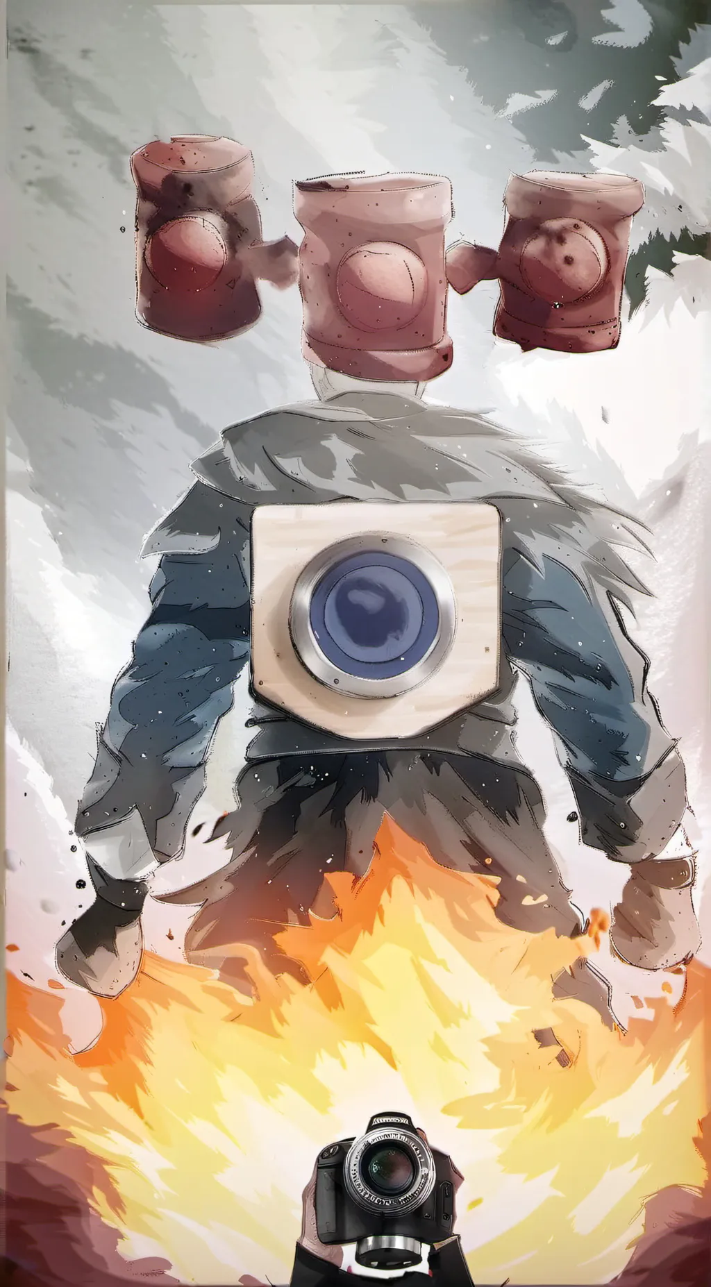 ai character: brown camera man background