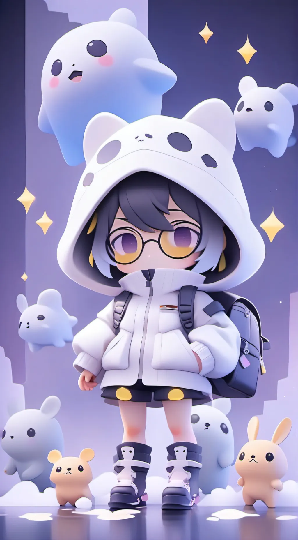 ai character:  KAIZE GIRL evil  background