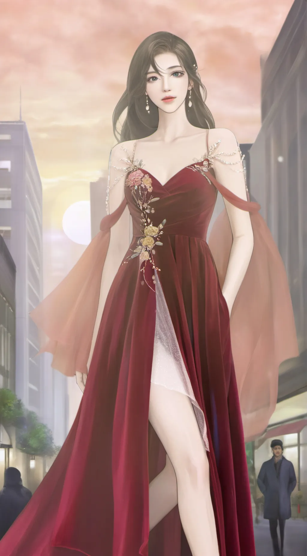 ai character: Teresa velvet background