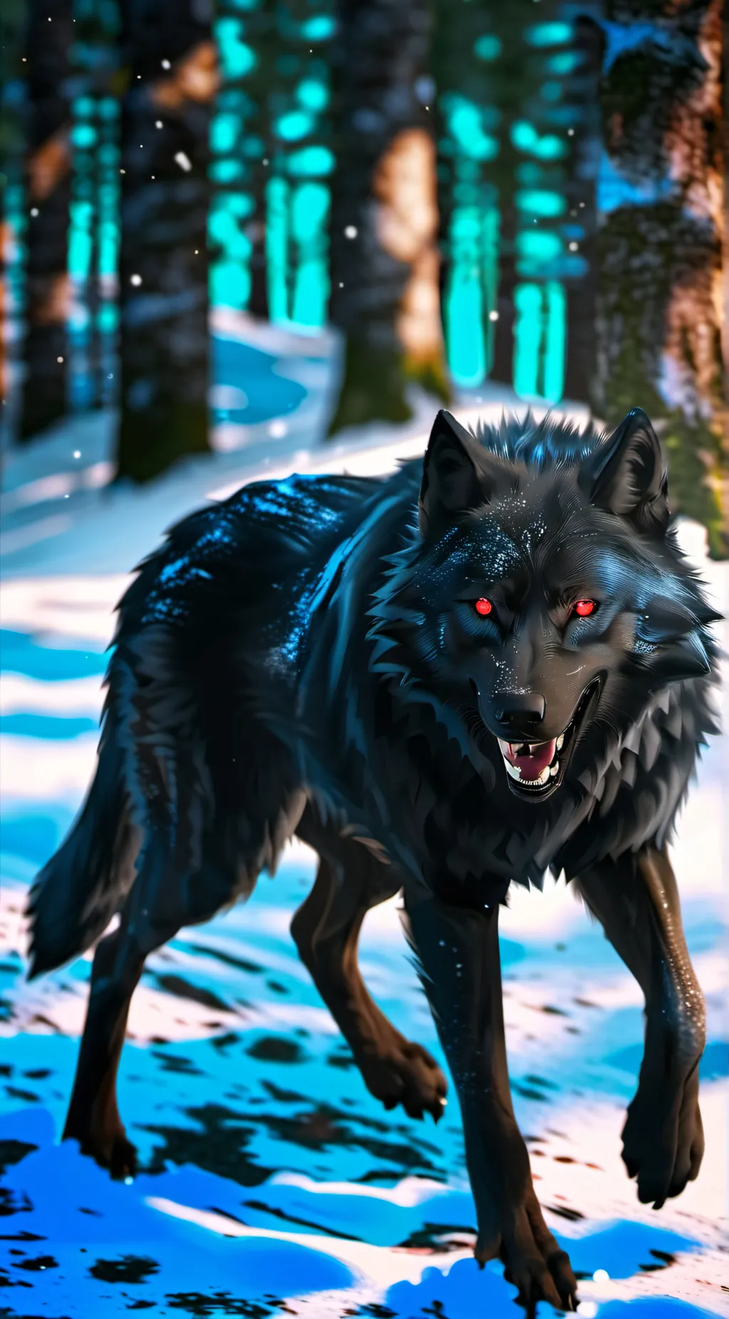 ai character: black wolf  background