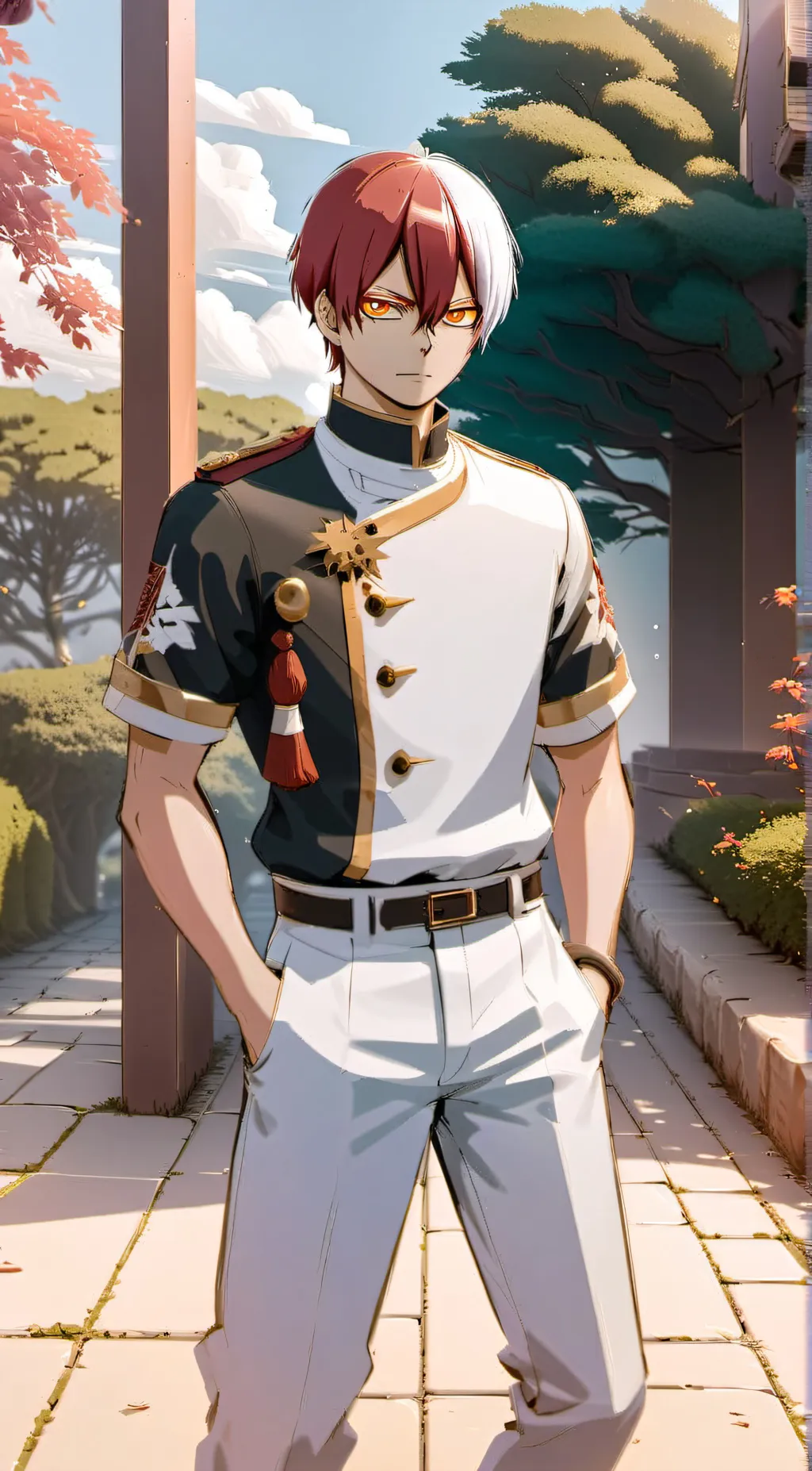 ai character: Shoto Todoroki  background