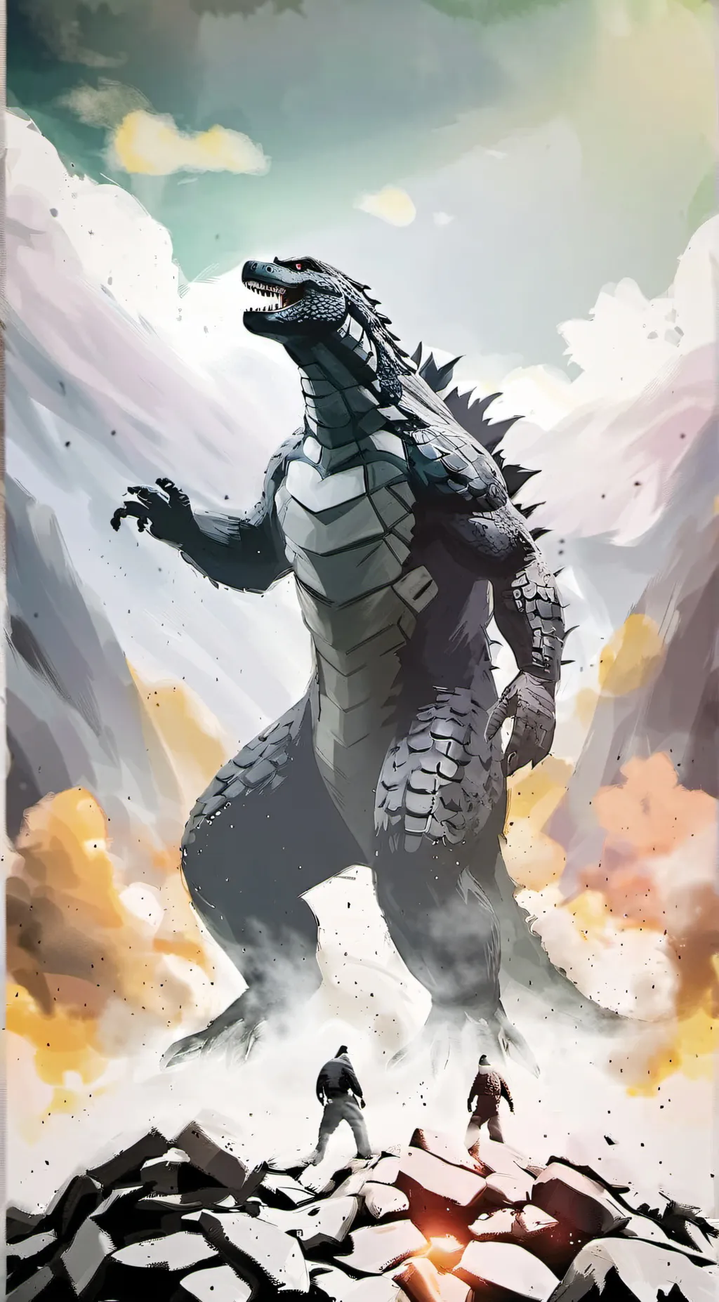 ai character: Godzilla 2014 background