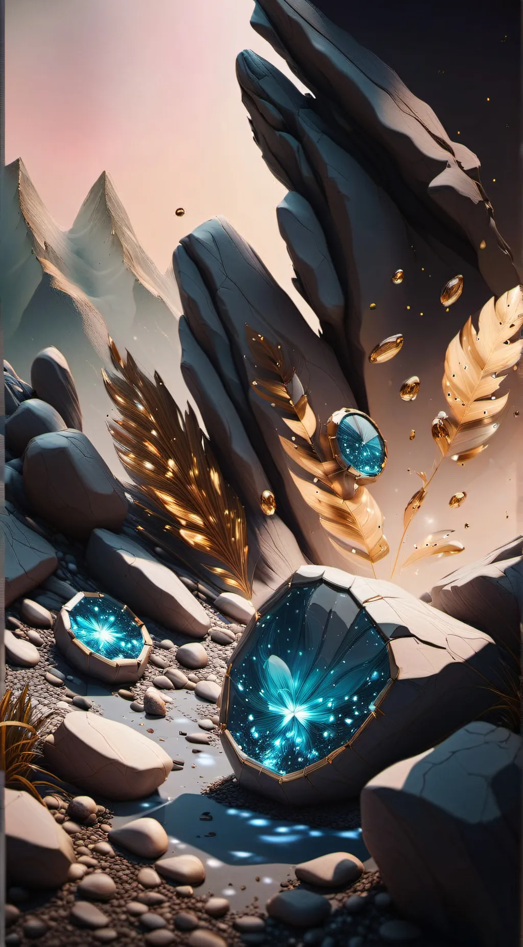 ai character: living crystal background