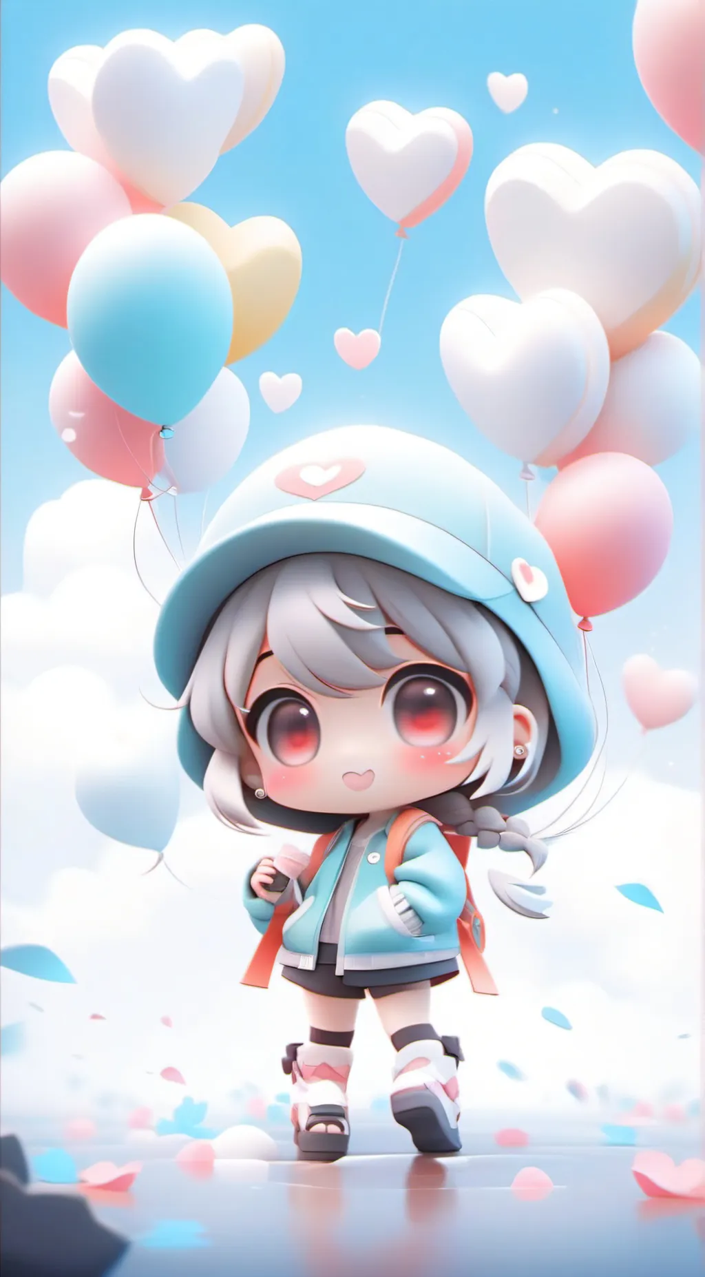 ai character: candycane background