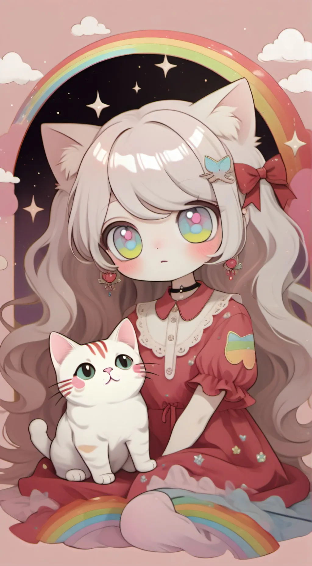 ai character: fluffy and mama background