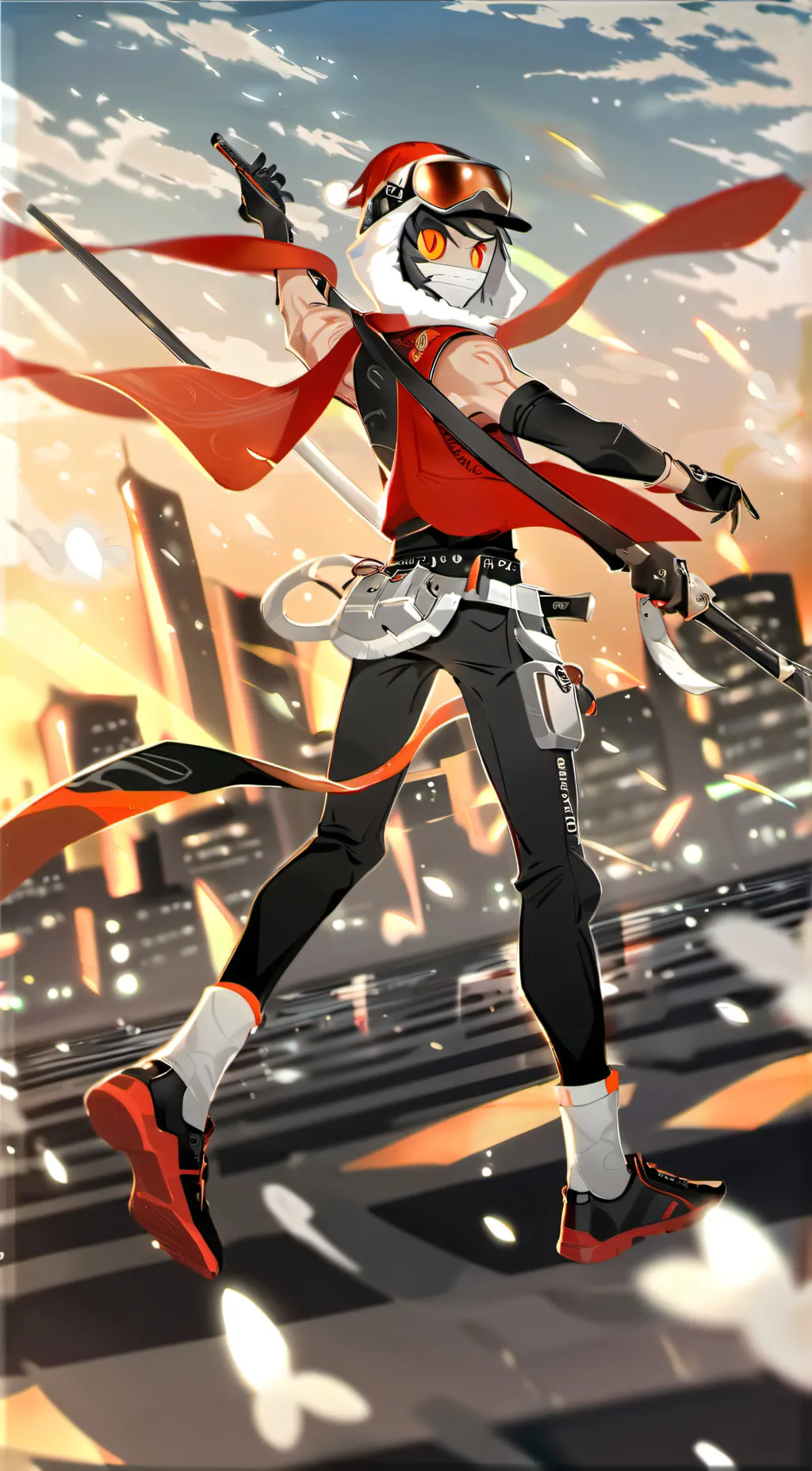 ai character: experiment shadow background