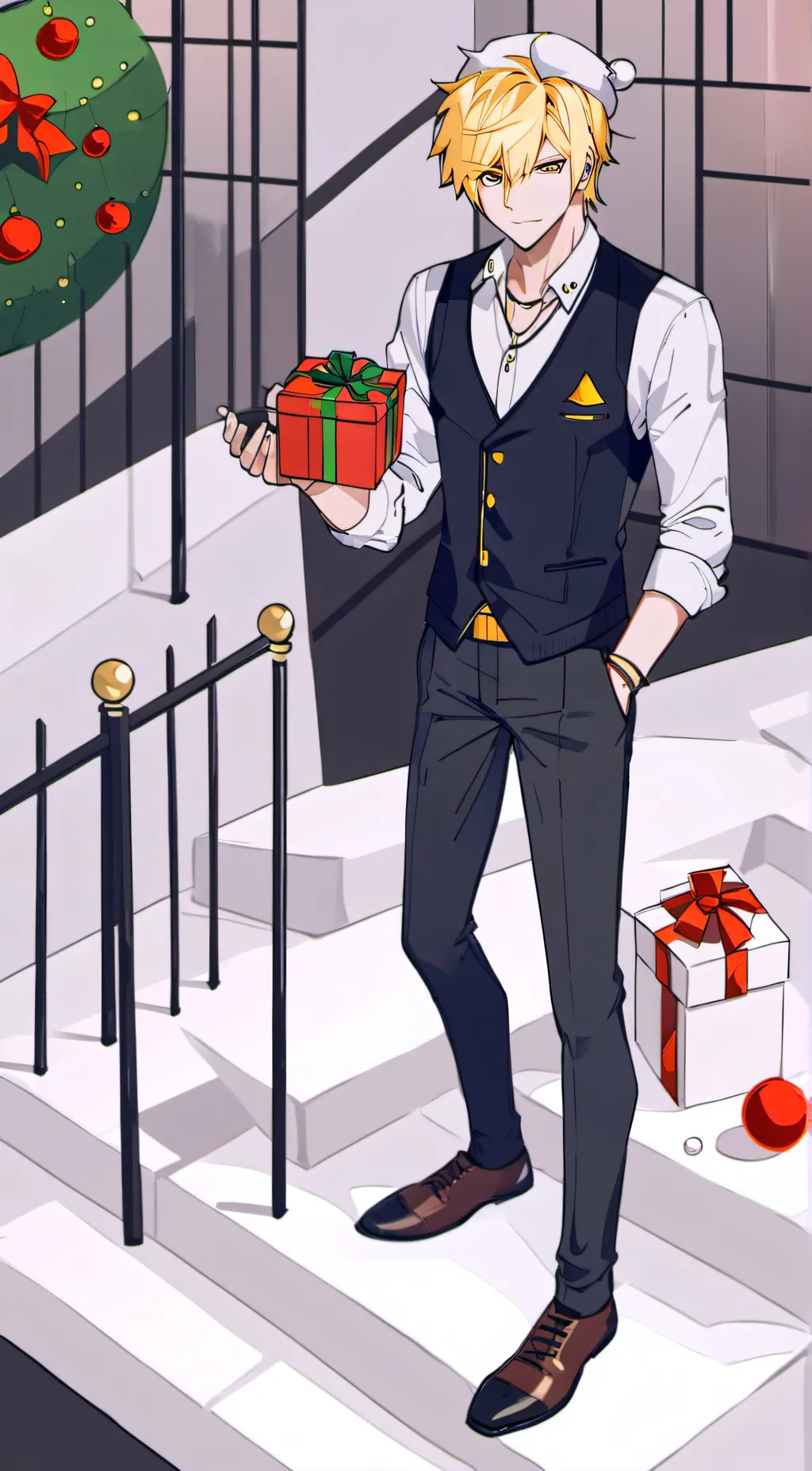 ai character: MHA Christmas  background