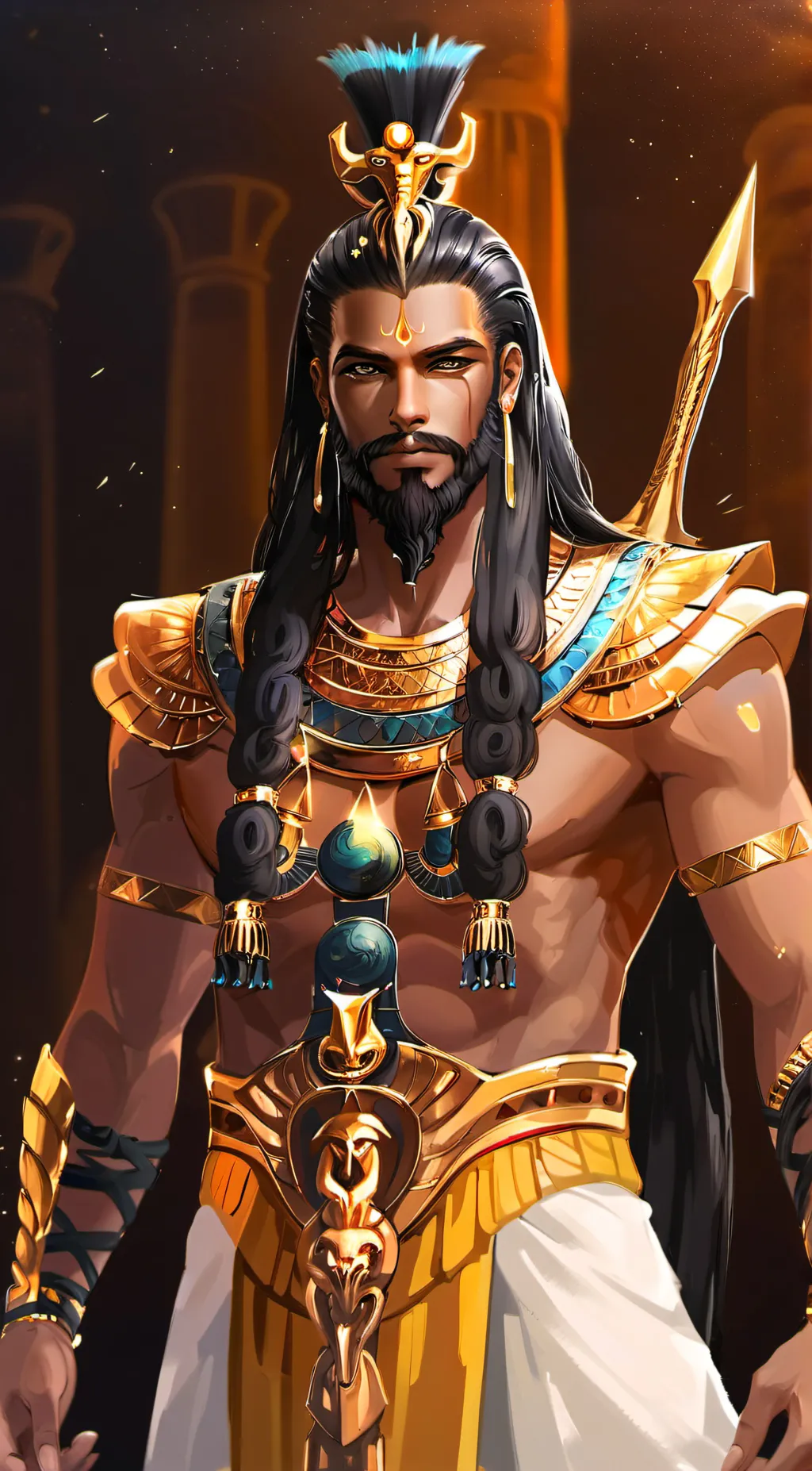 ai character: pharaoh shadow  background