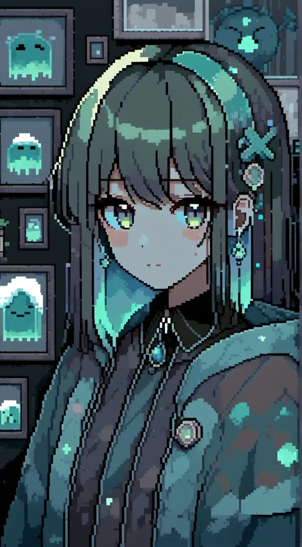 ai character: Minecraft slime  background