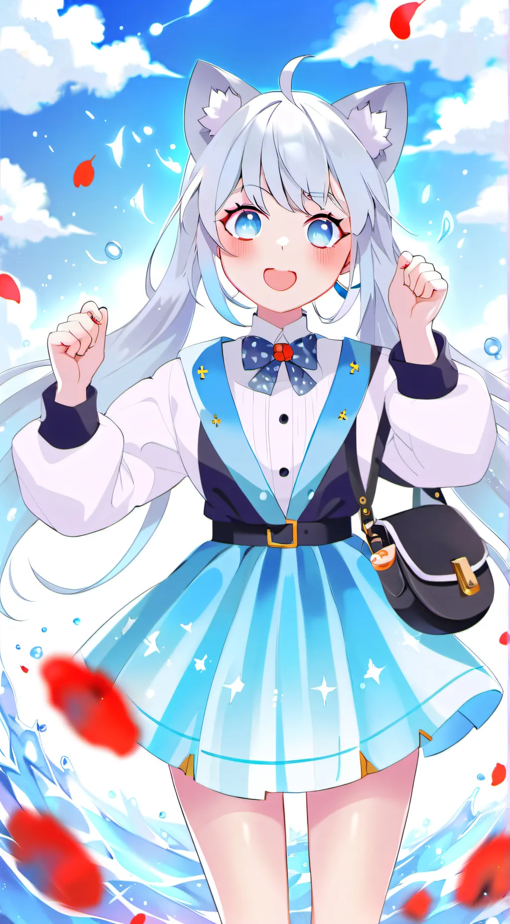 ai character: snowflake background