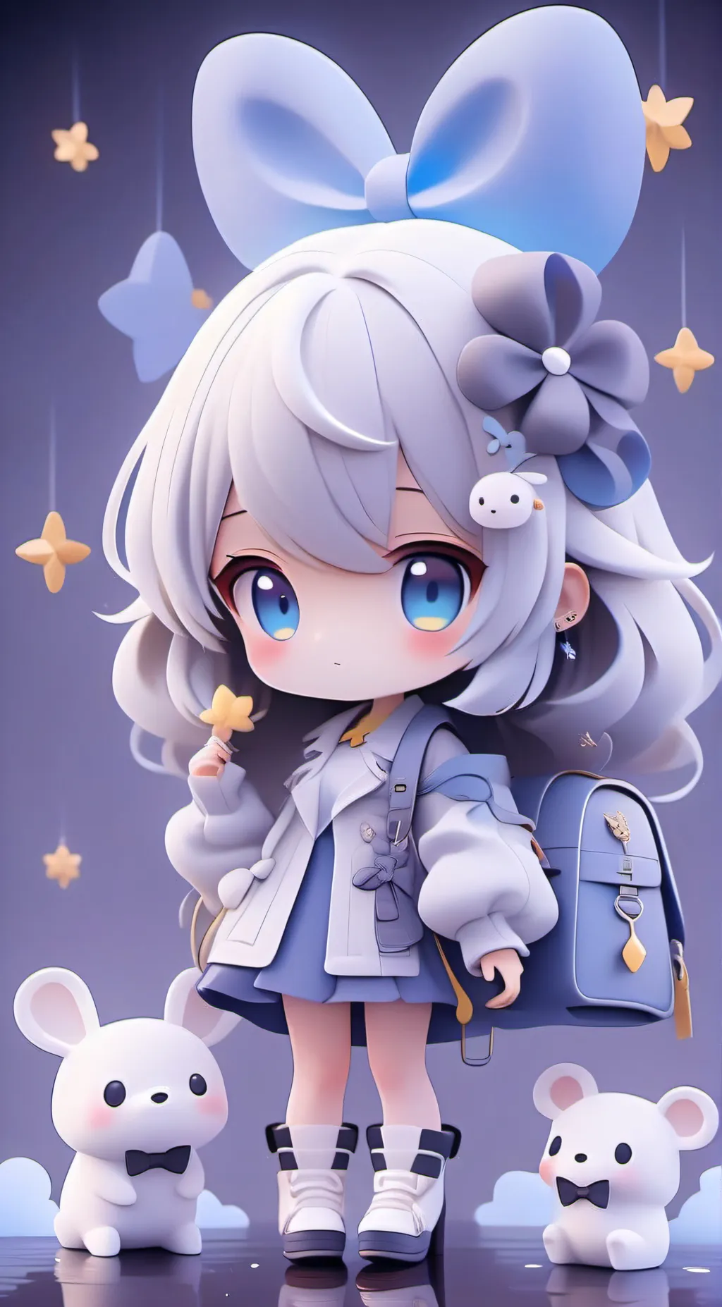 ai character: barbie  background