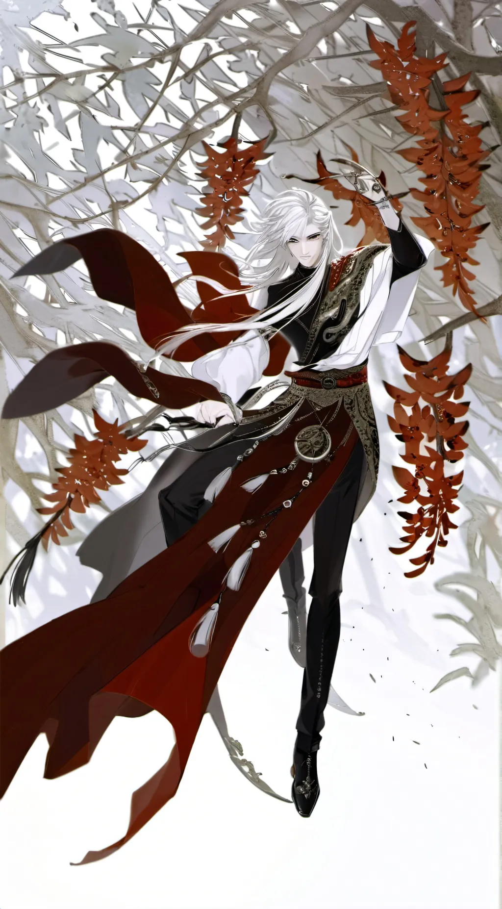 ai character: scarlet crimson background