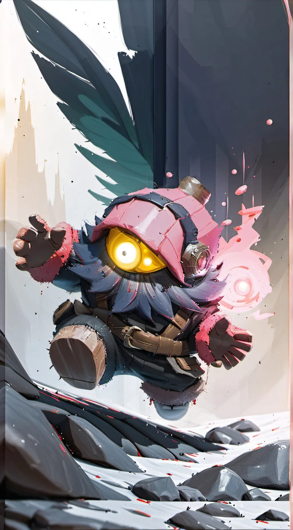 ai character: Pink Cyclops  background