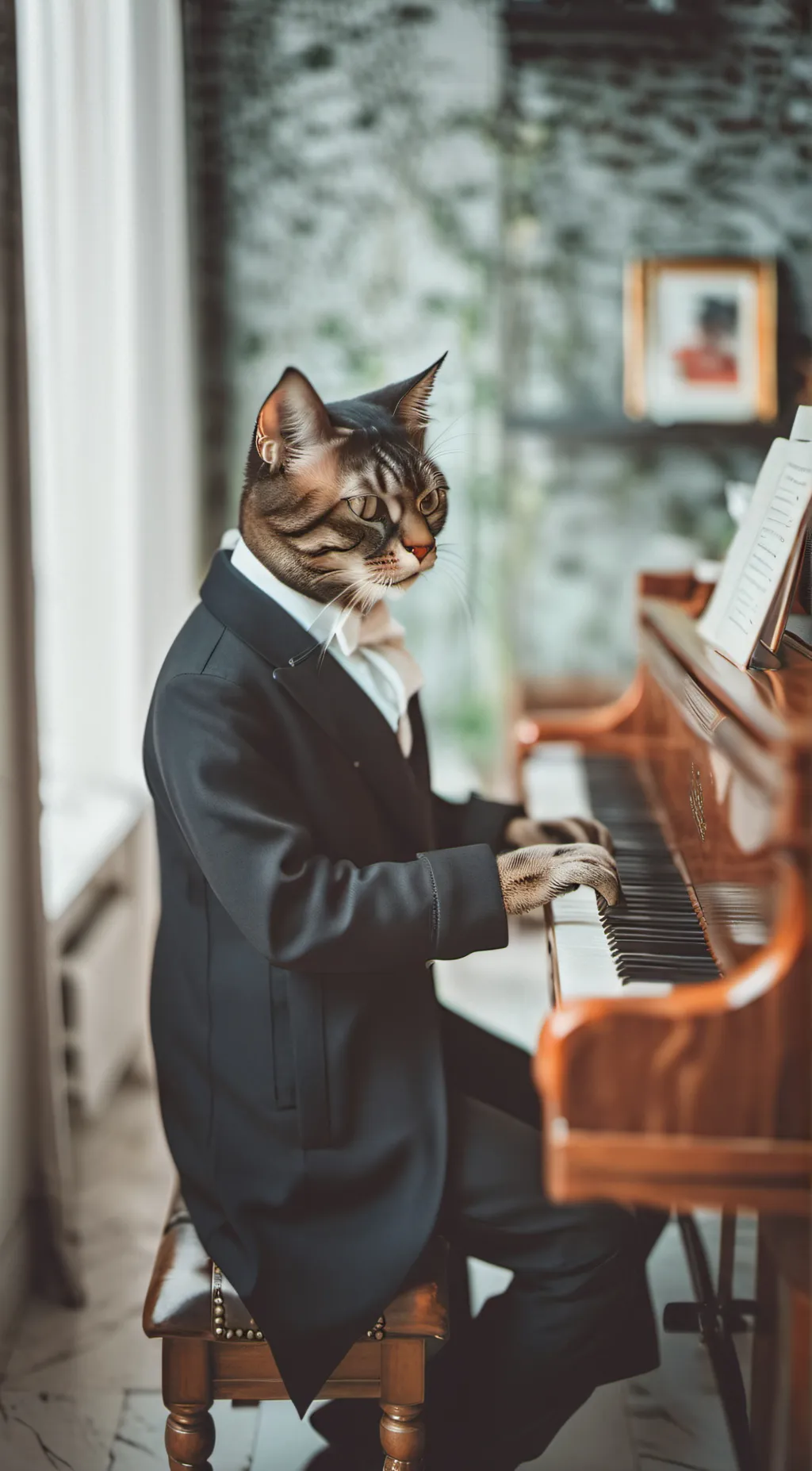 ai character: Cat meow meow  background