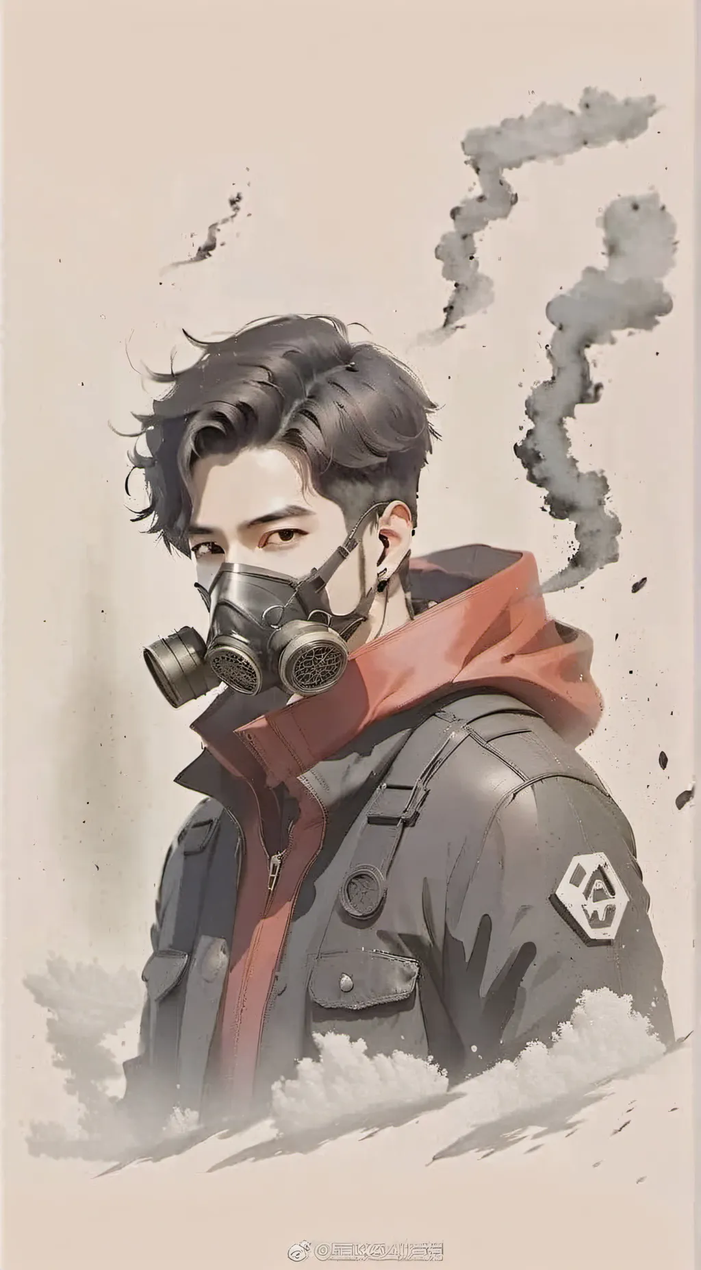 ai character: smoke background