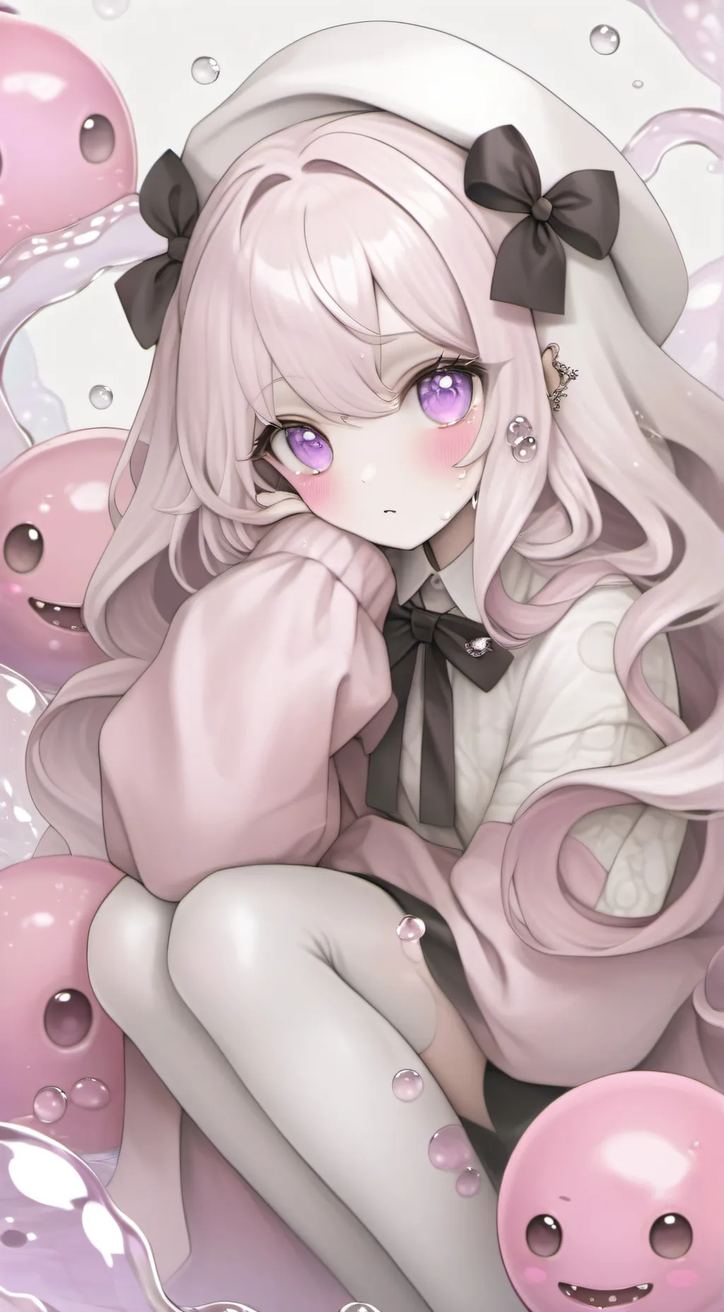 ai character: slime girl background