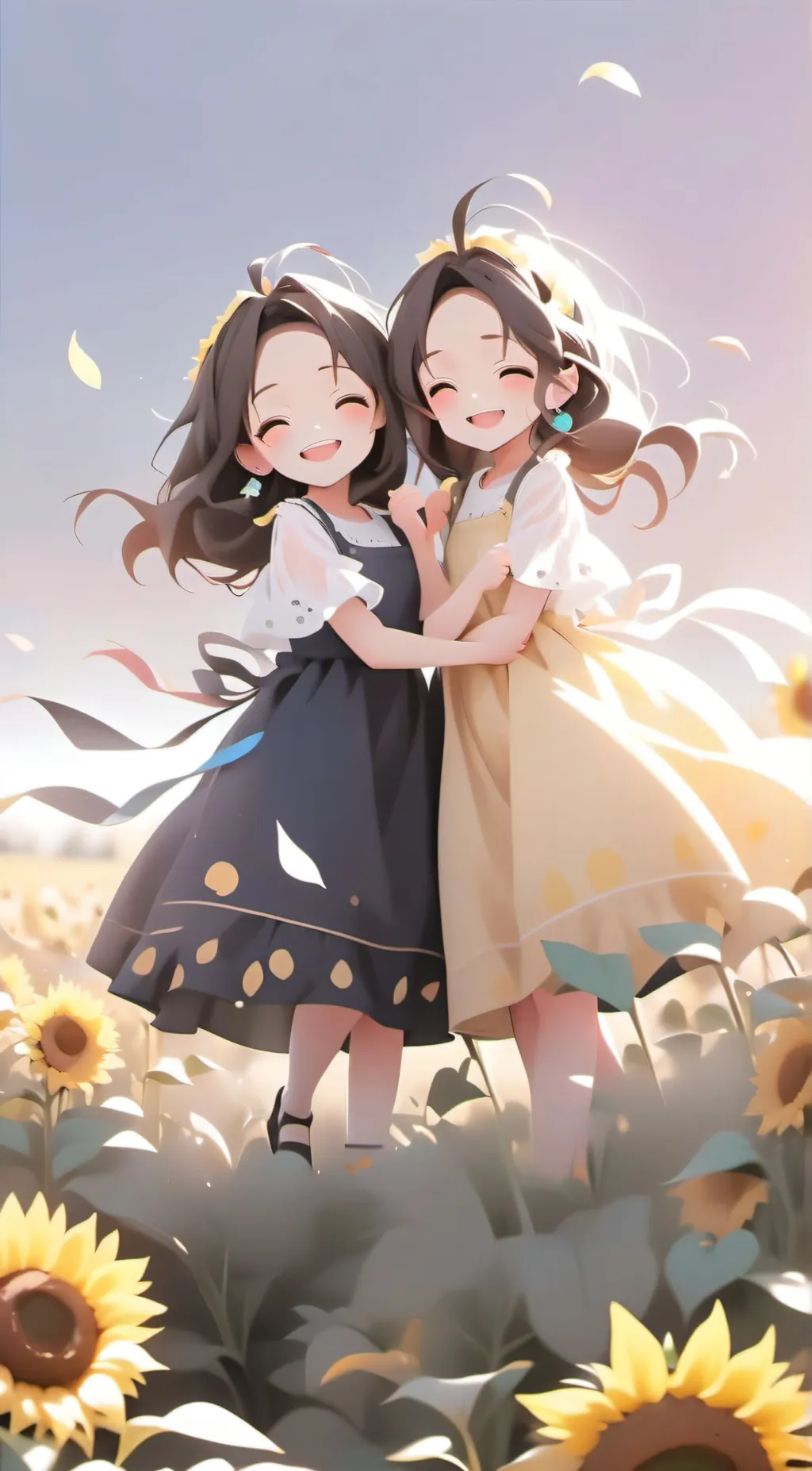 ai character: sunflower moonflow background