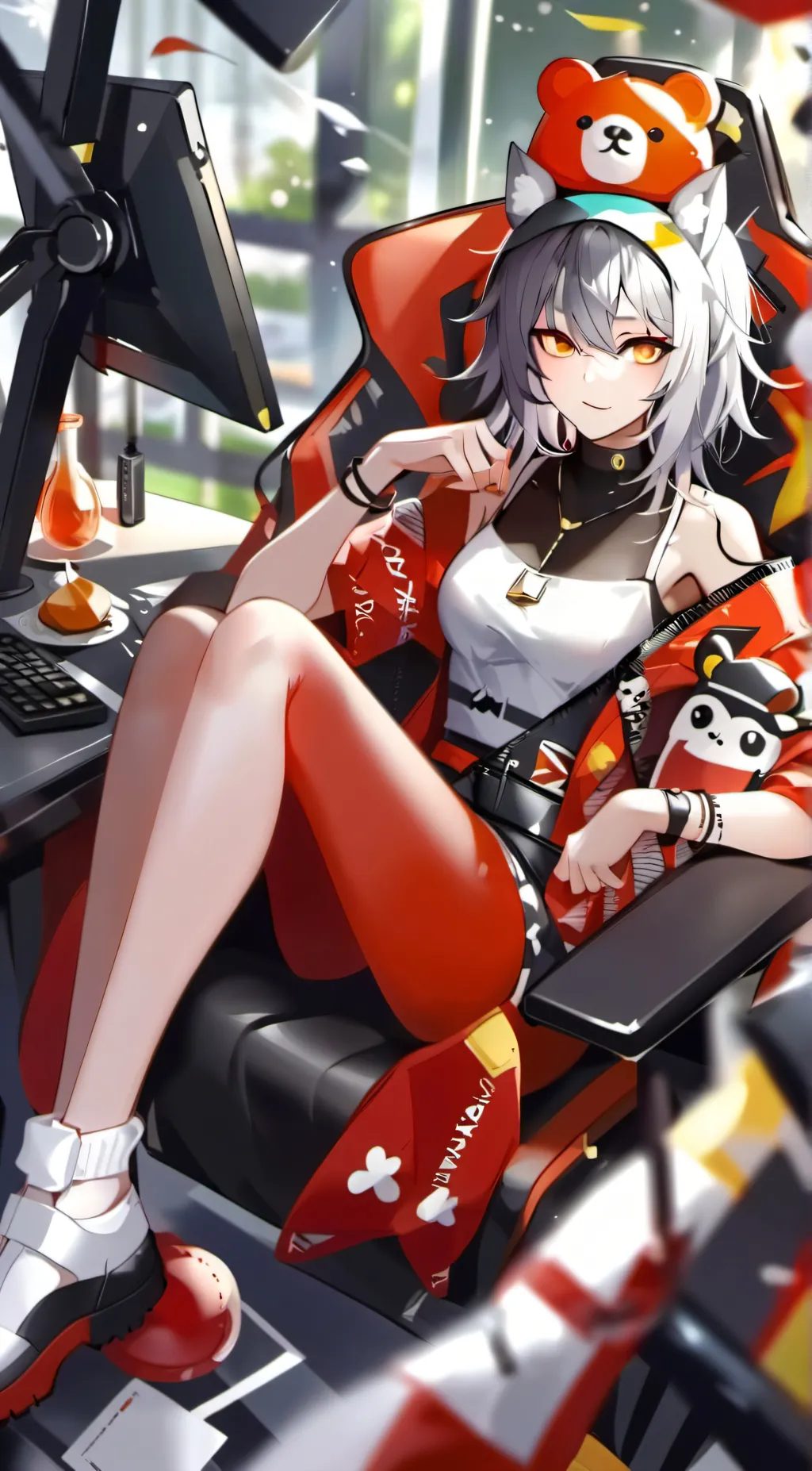 ai character: cherry background