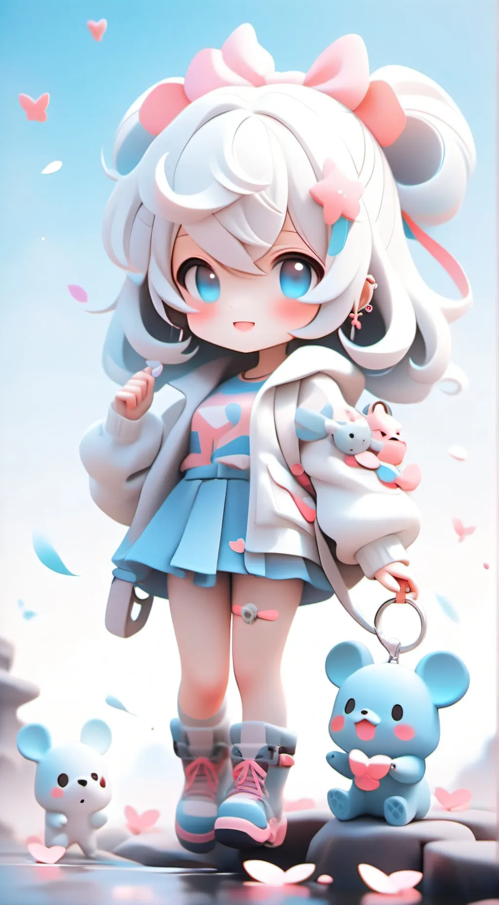 ai character: anime figure Cane background