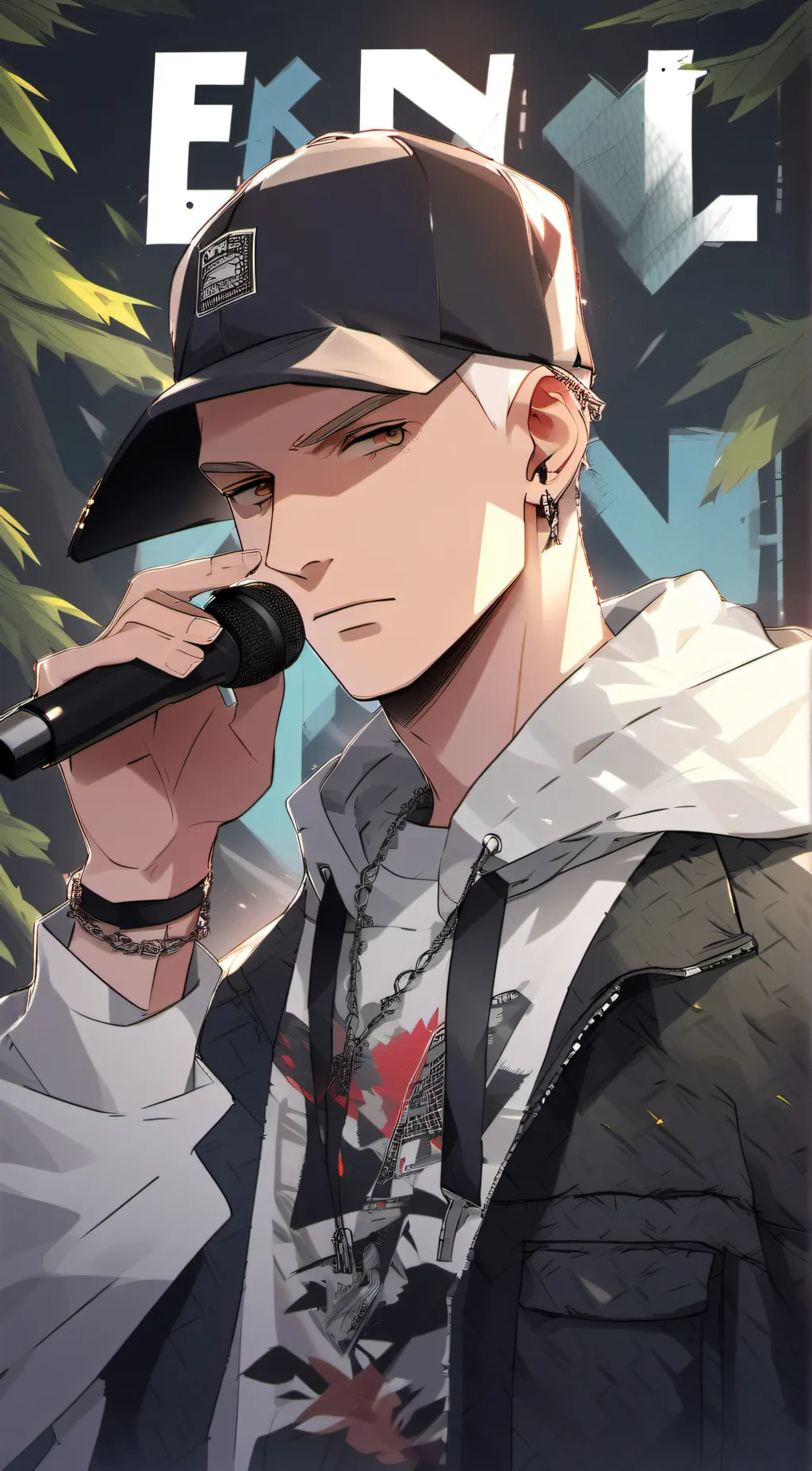 ai character: Eminem  background