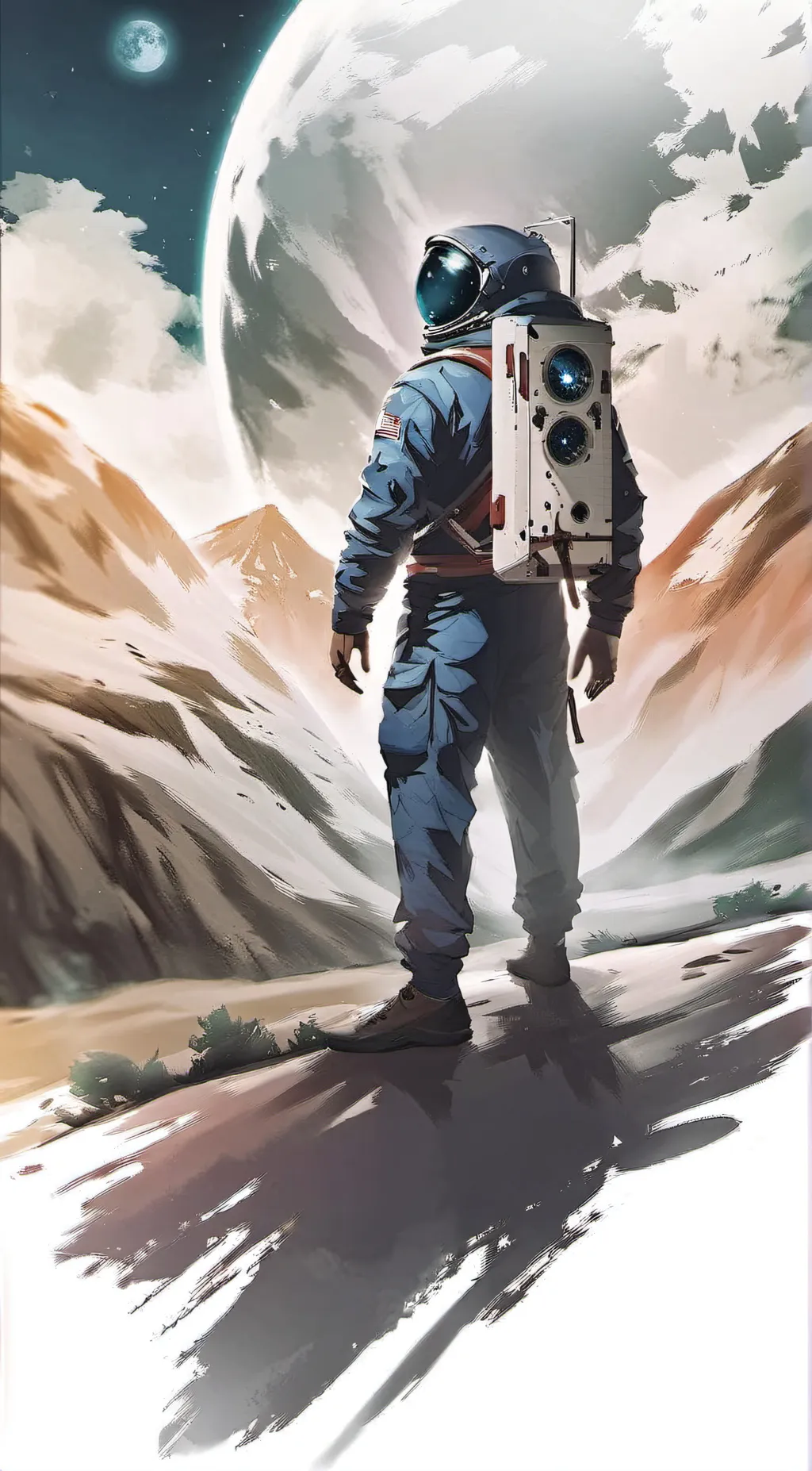 ai character: Blue among us background