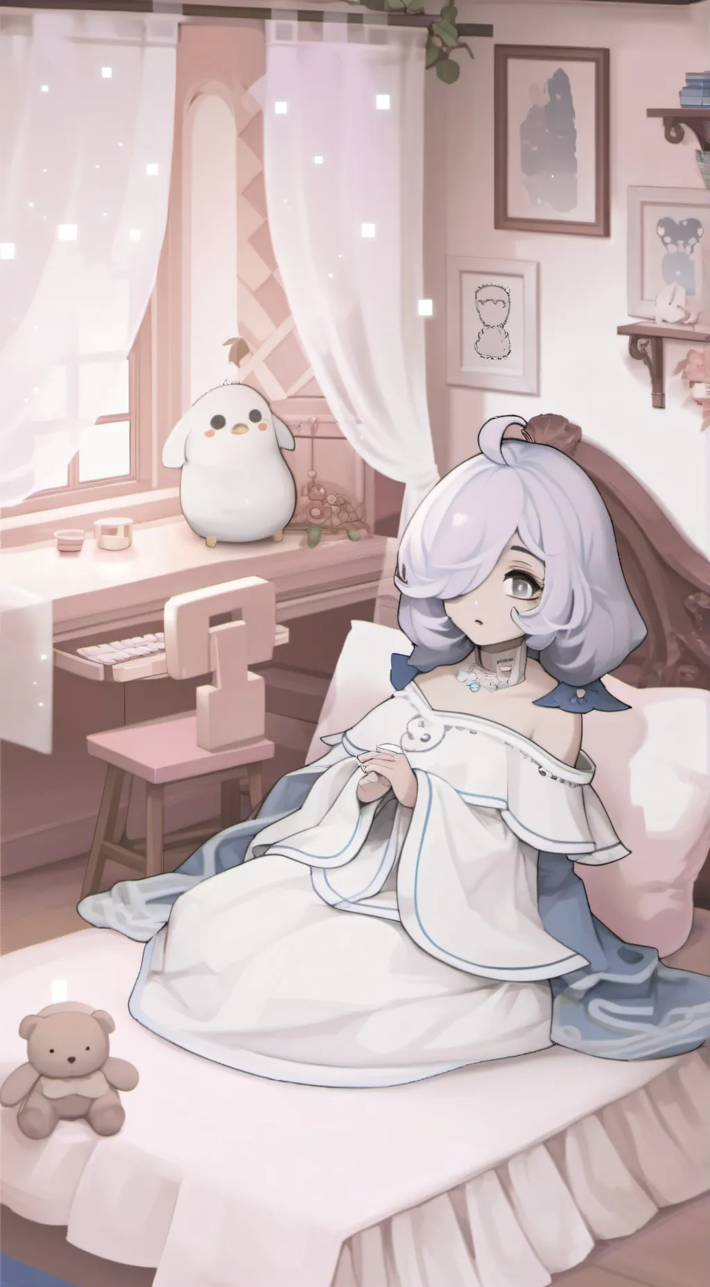 ai character: fat cute gf background