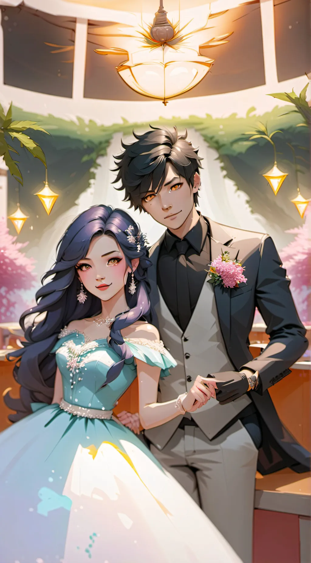 ai character: Aphmau school prom background