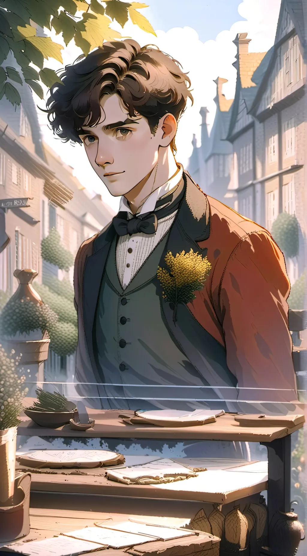 ai character: Gilbert Blythe  background