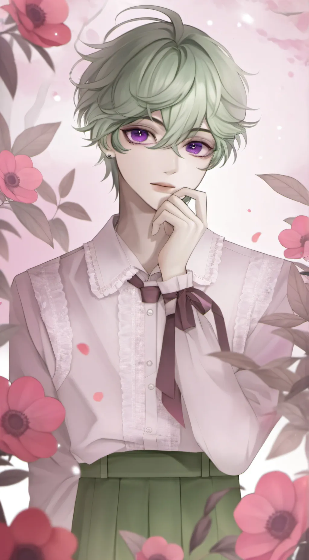 ai character: Leaf background