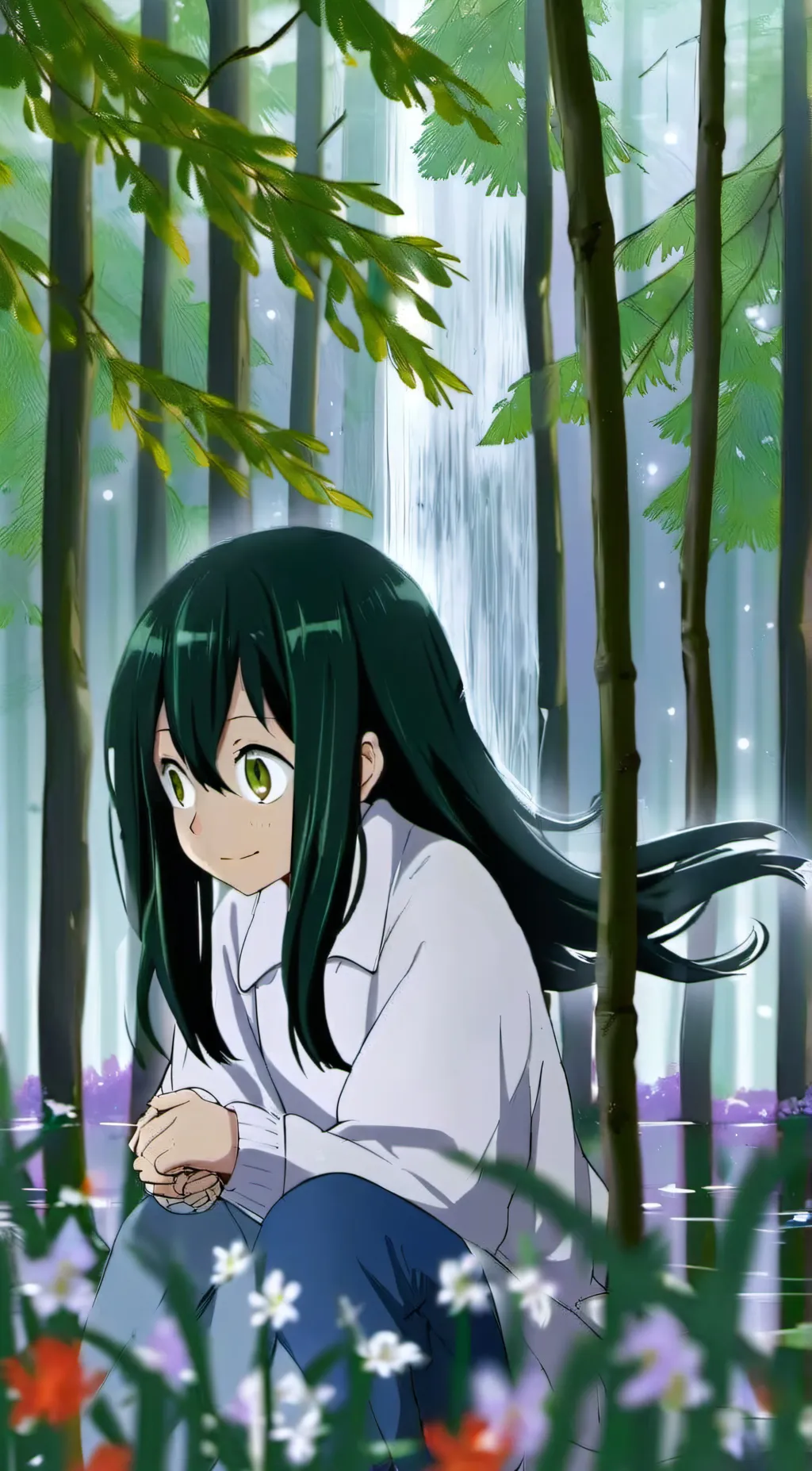 ai character: Tsuyu Asui background