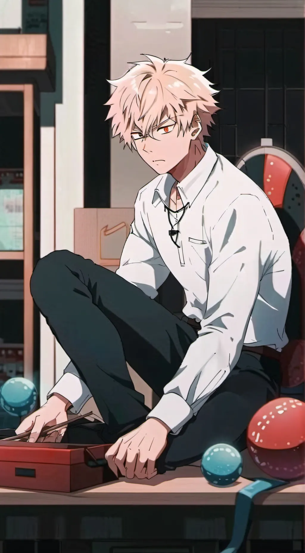 ai character: Bakugo - Taken background