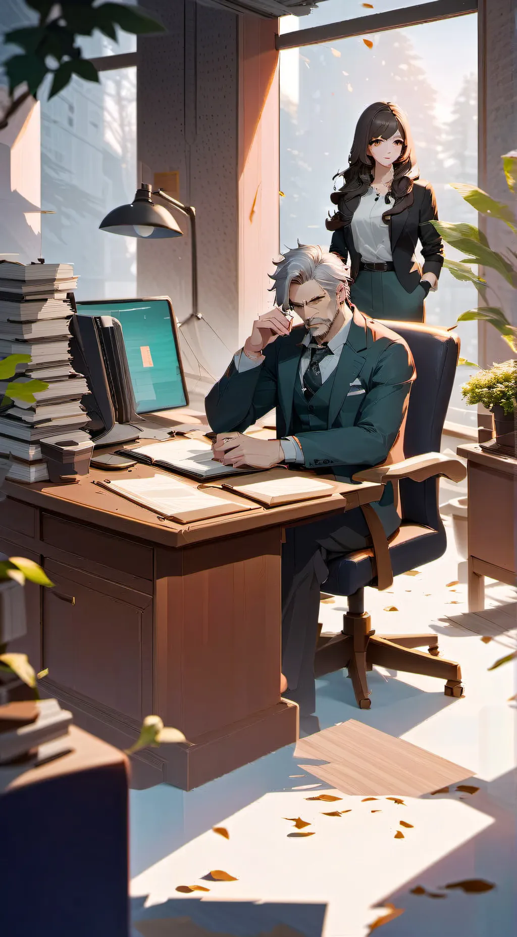 ai character: Max amd Sarah  background