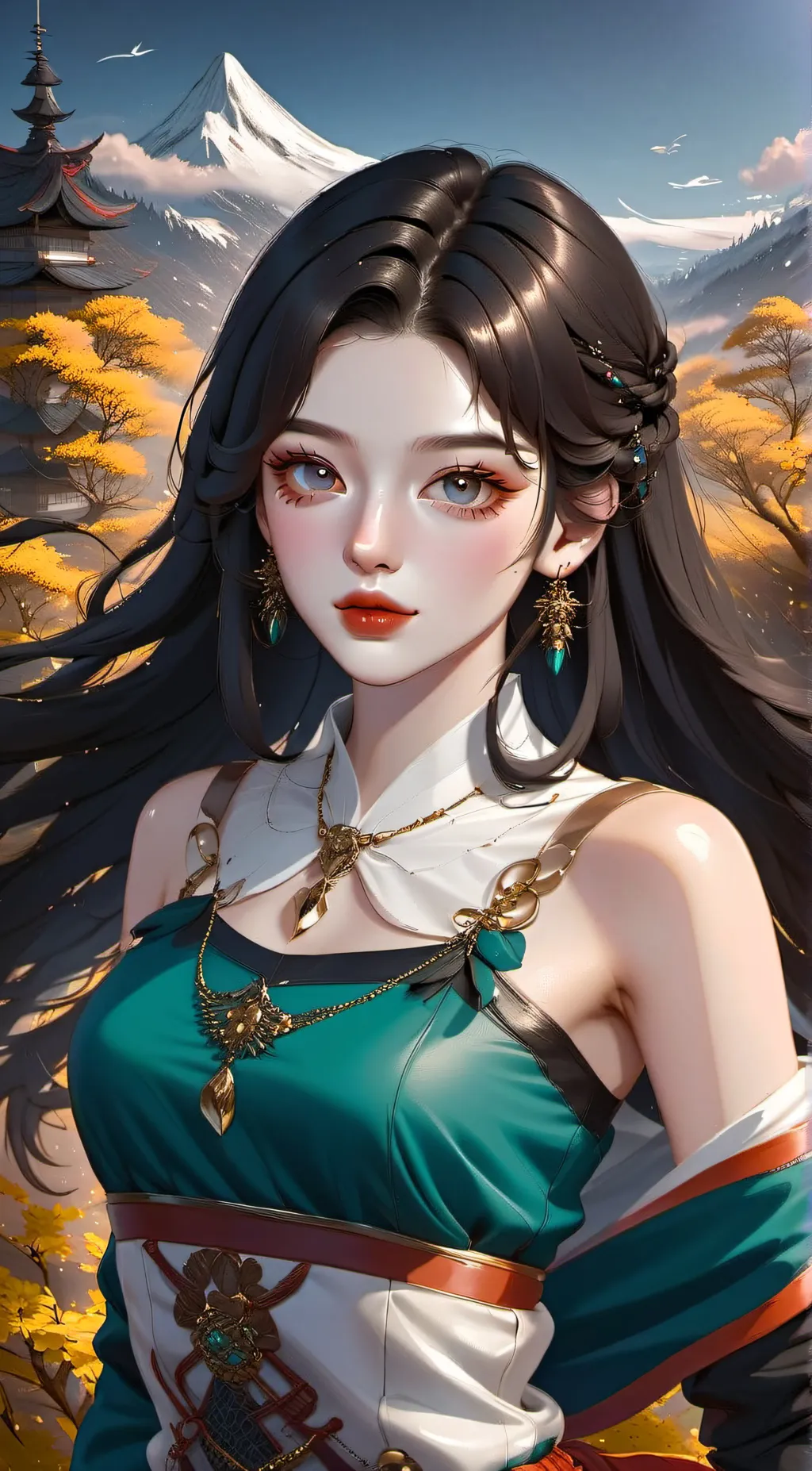 ai character: cute girl milla background