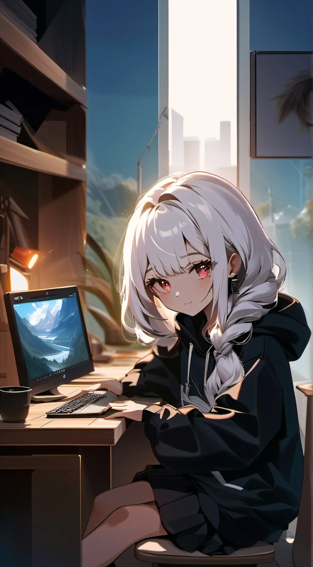 ai character: Bunni waffle background