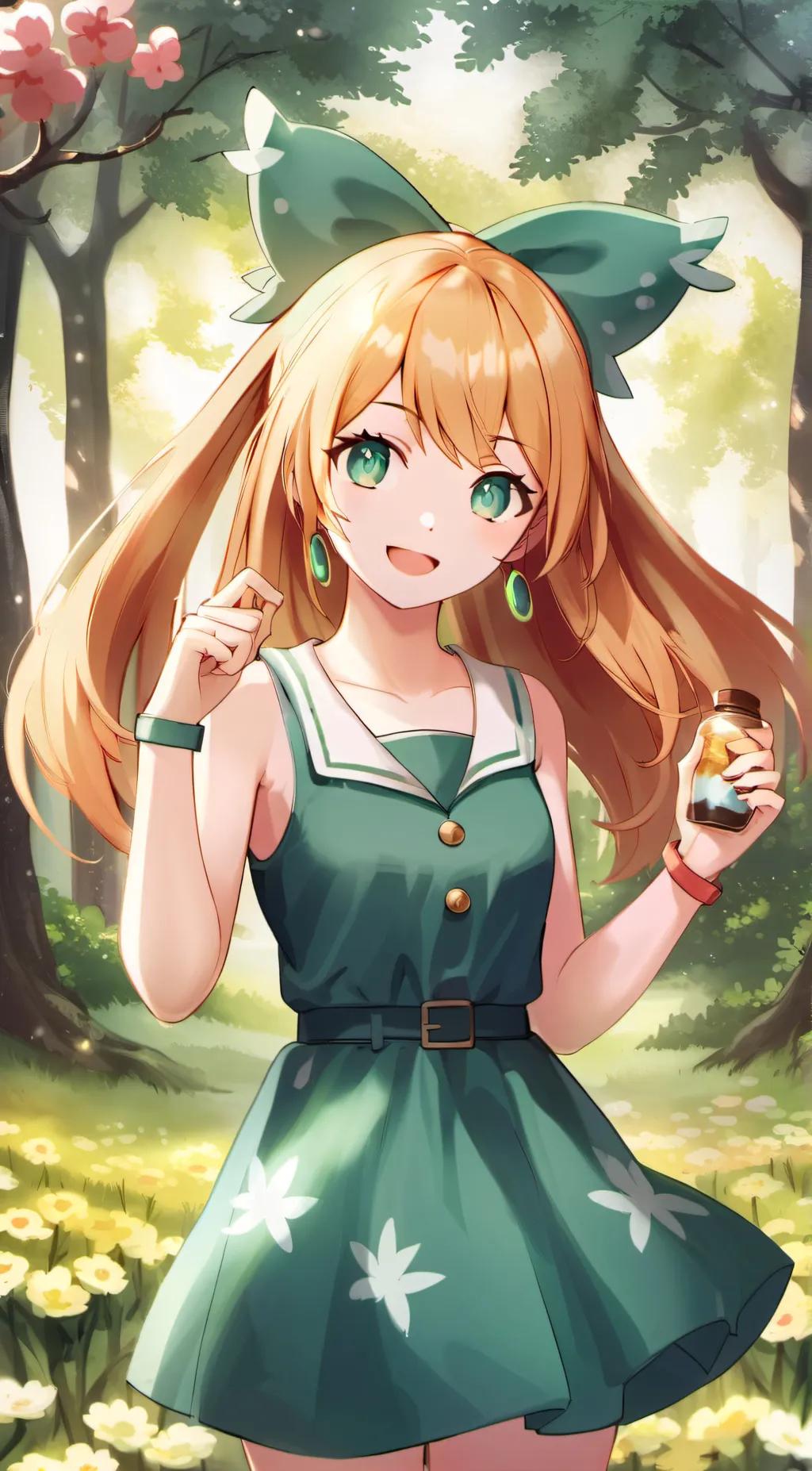 ai character: misty waterflower background