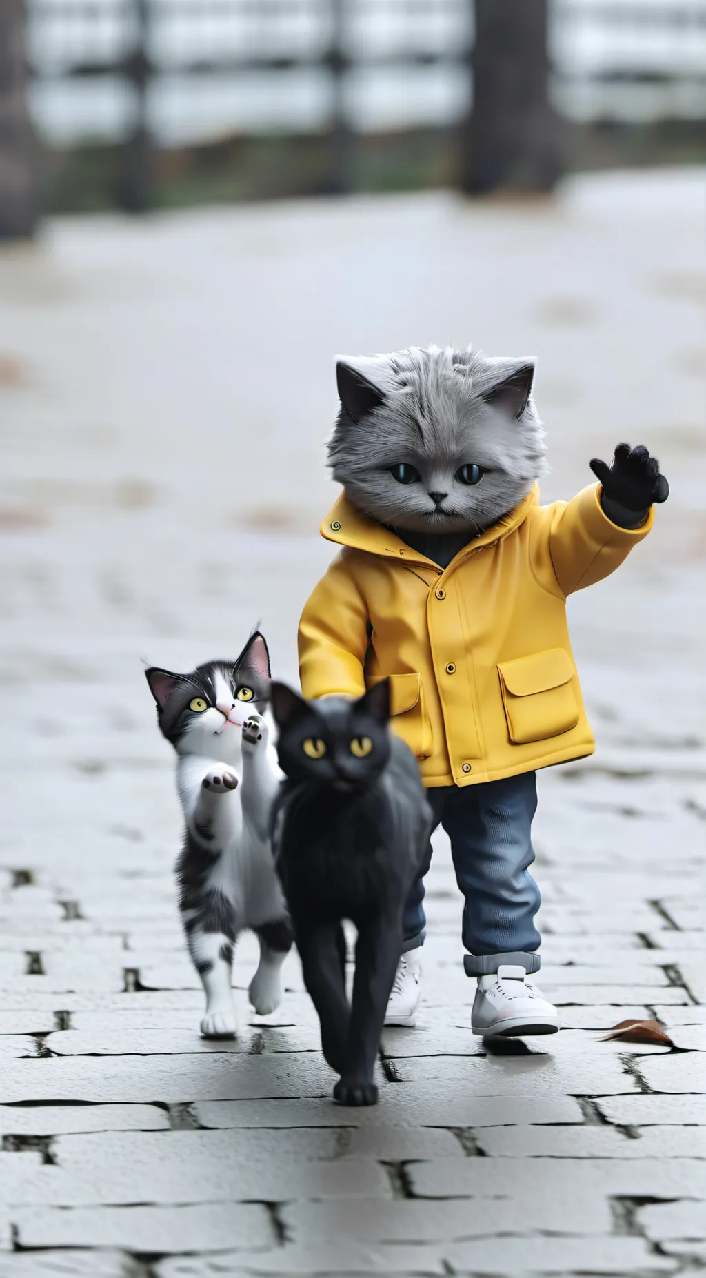 ai character: abandoned kittens background