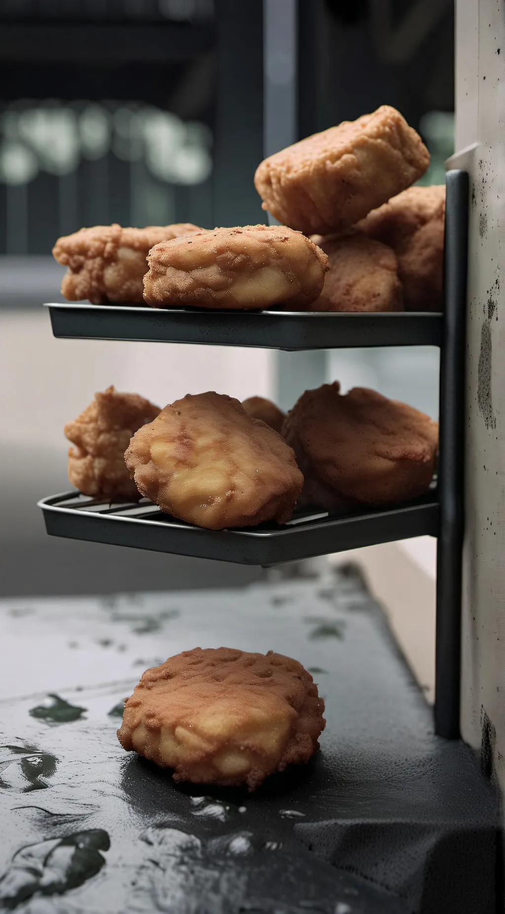 ai character: chicken nuggets  background