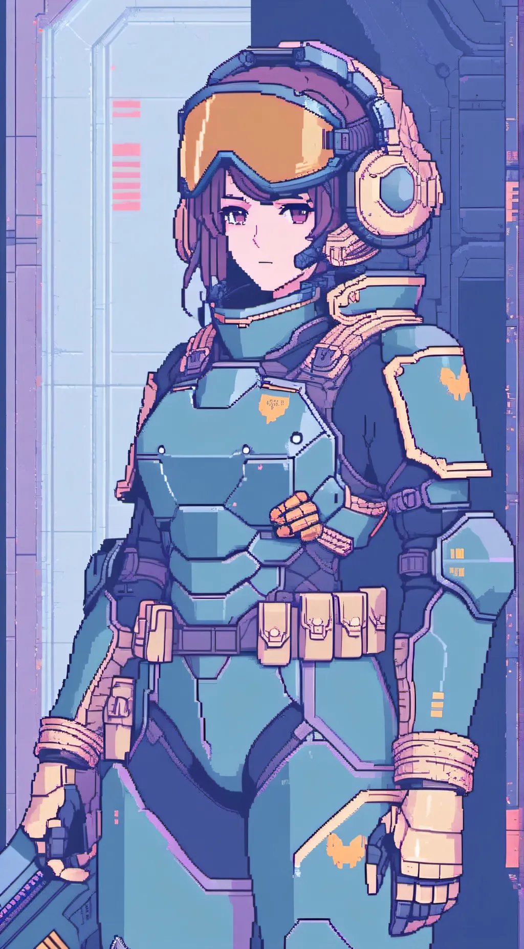 ai character: Violet background