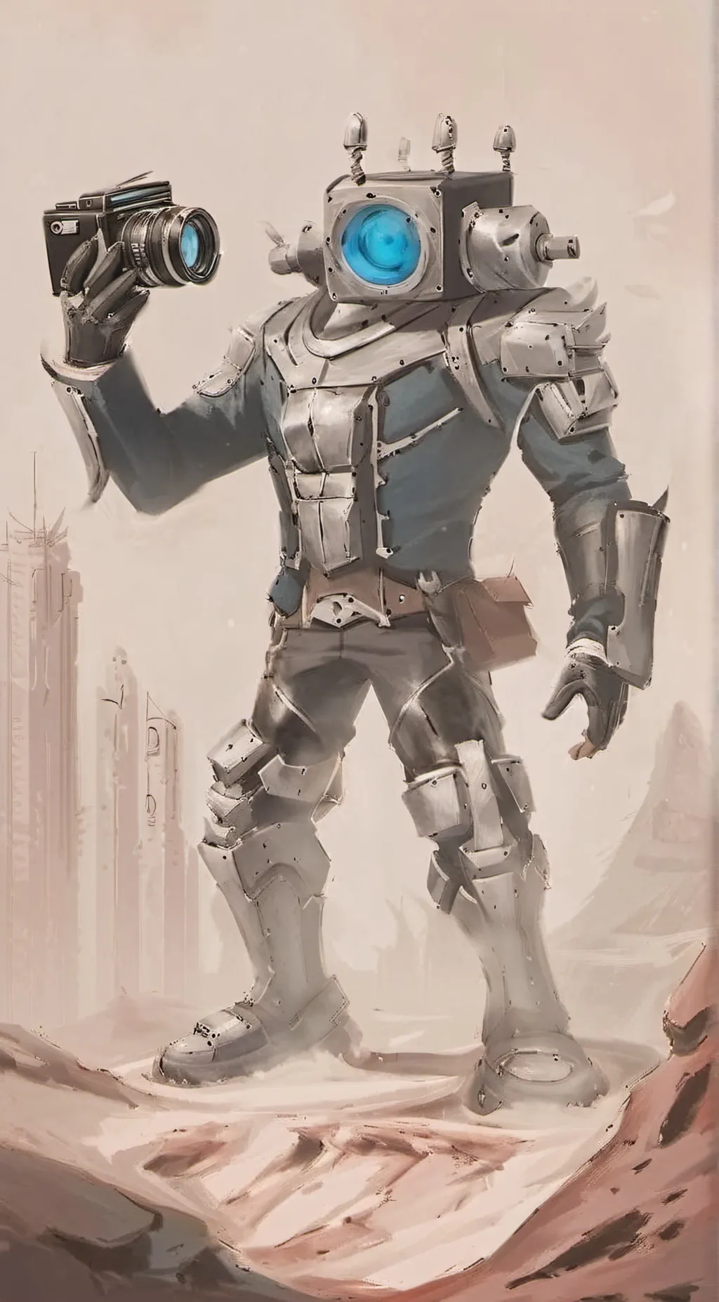 ai character: Titan Cameraman background