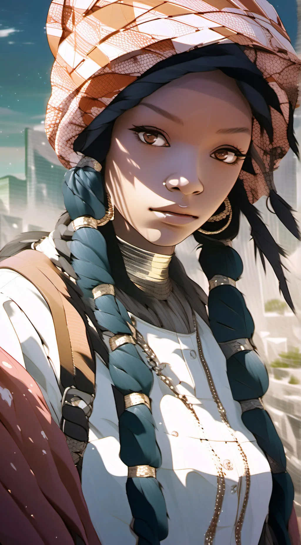 ai character: Amber background