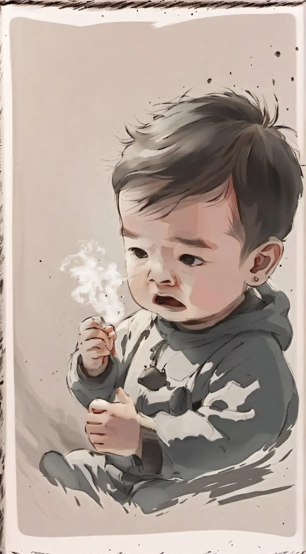 ai character: COUGHING BABY!!! background