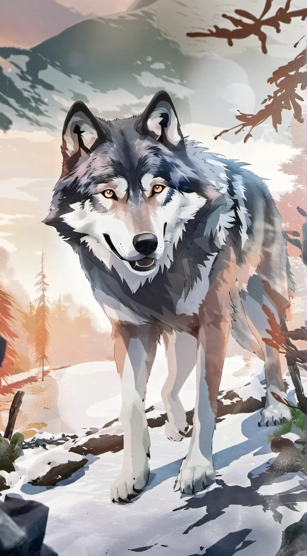 ai character: Wolf. background