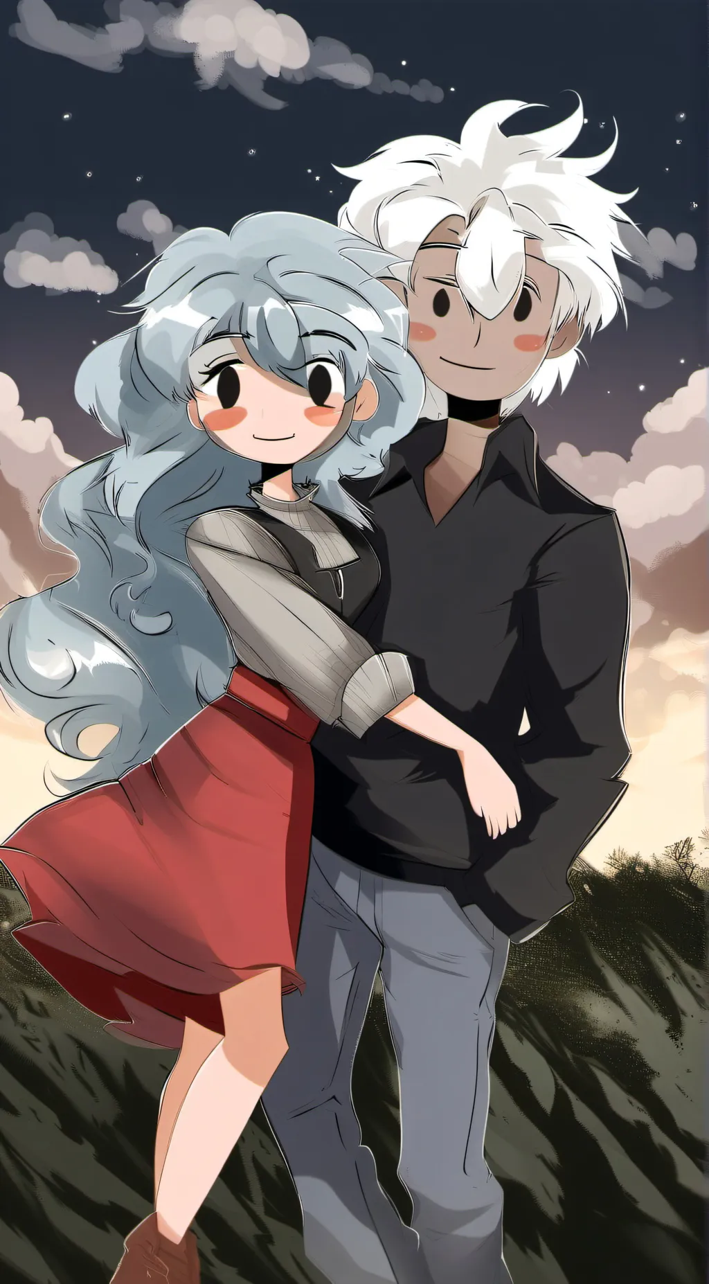 ai character: Sky and selever  background