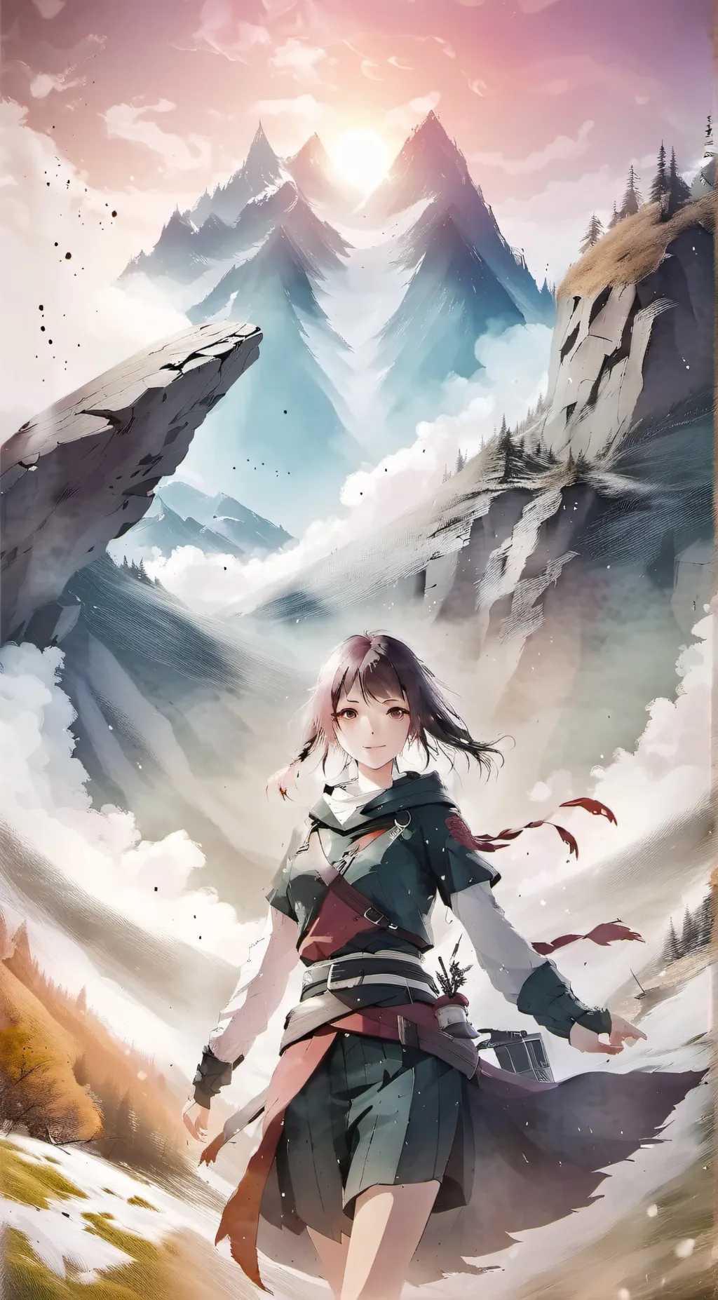 ai character: Giant girl. background