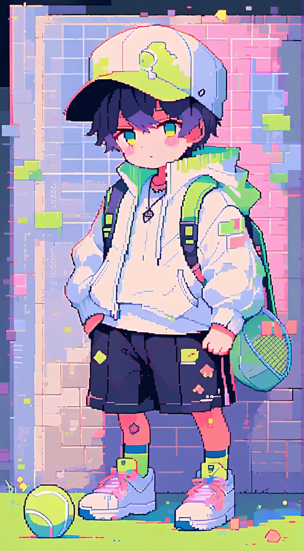 ai character: ".Tennis ball ★." background